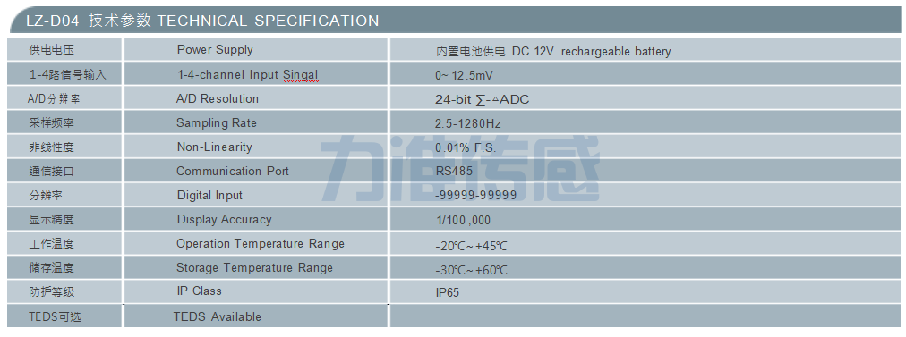 LZ-D04 技術參數